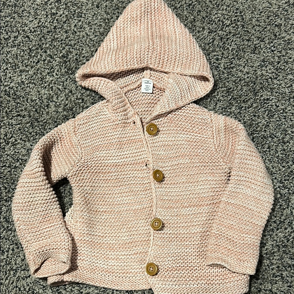 Nordstrom Soft Pink Knit Hooded Sweater